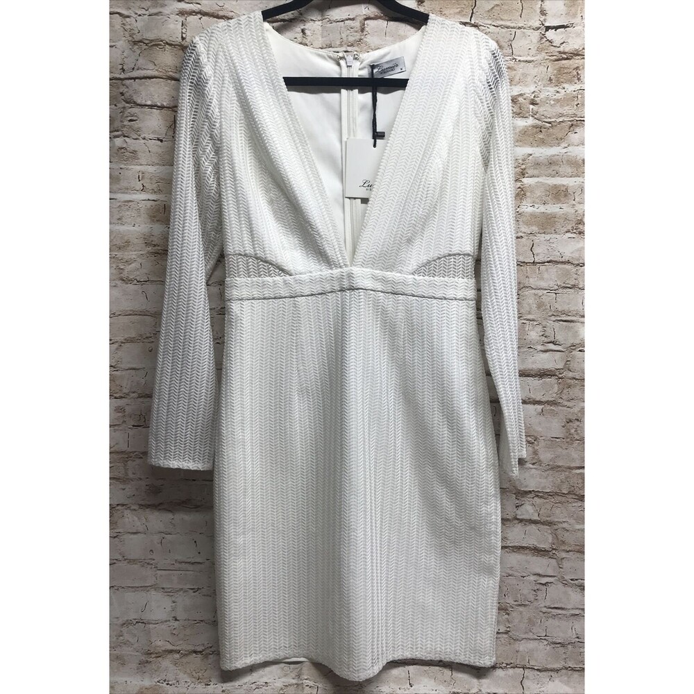 Lumier By Bariano Women's Dress Size M/8 Long Sleeve Deep V Neck Layered USA